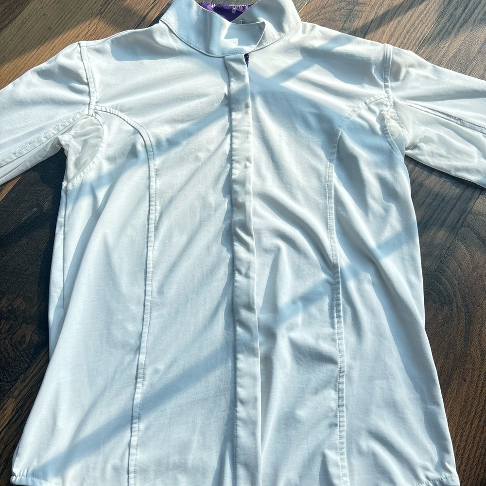 Smartpak Piper Equestrian Long Sleeve Show shirt Purple Collar